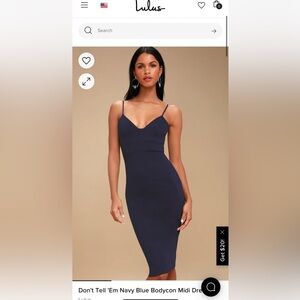 Navy blue bodycon midi dress